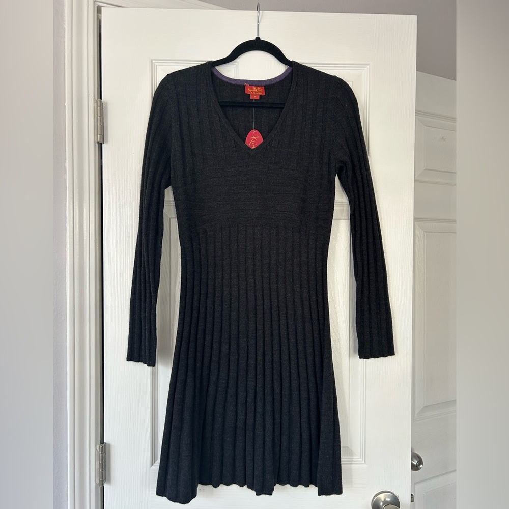 Krimson Klover Charcoal “Curves Ahead” Knit Dress NWT